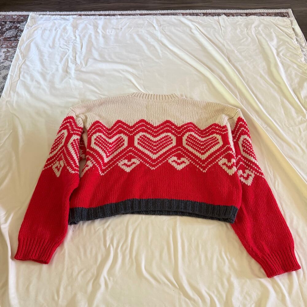Free People Heart Knit Mock Neck Pullover Sweater L Wool Alpaca - Picture 6 of 9
